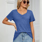 Ruched V-Neck Short Sleeve T-Shirt