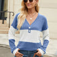 Colorblock Vneck Long Sleeve Top