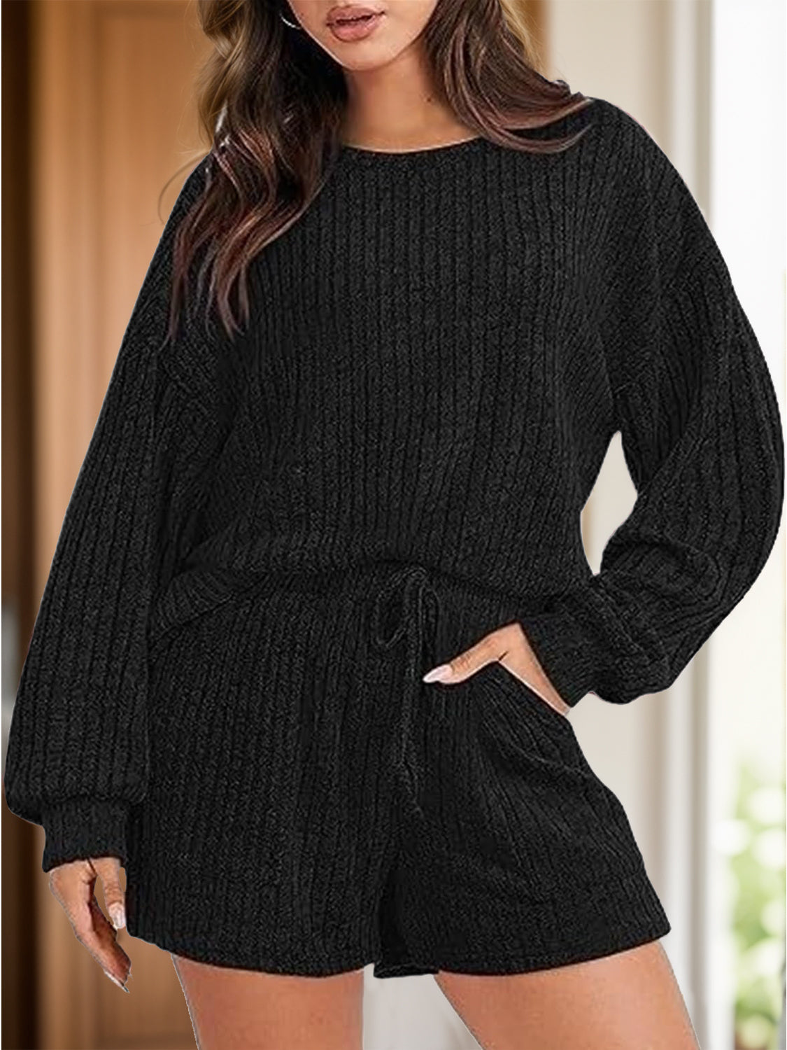 Lounge Worthy Dropped Shoulder Top and Shorts Set
