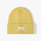 Embroidered Coquette Bow Knit Beanie