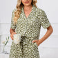 Leopard Short Sleeve Top and Shorts Lounge Set