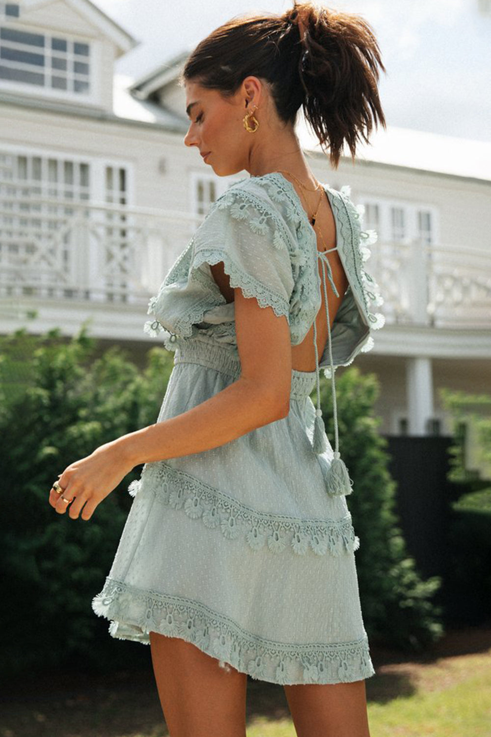 Lace Deep V Dress