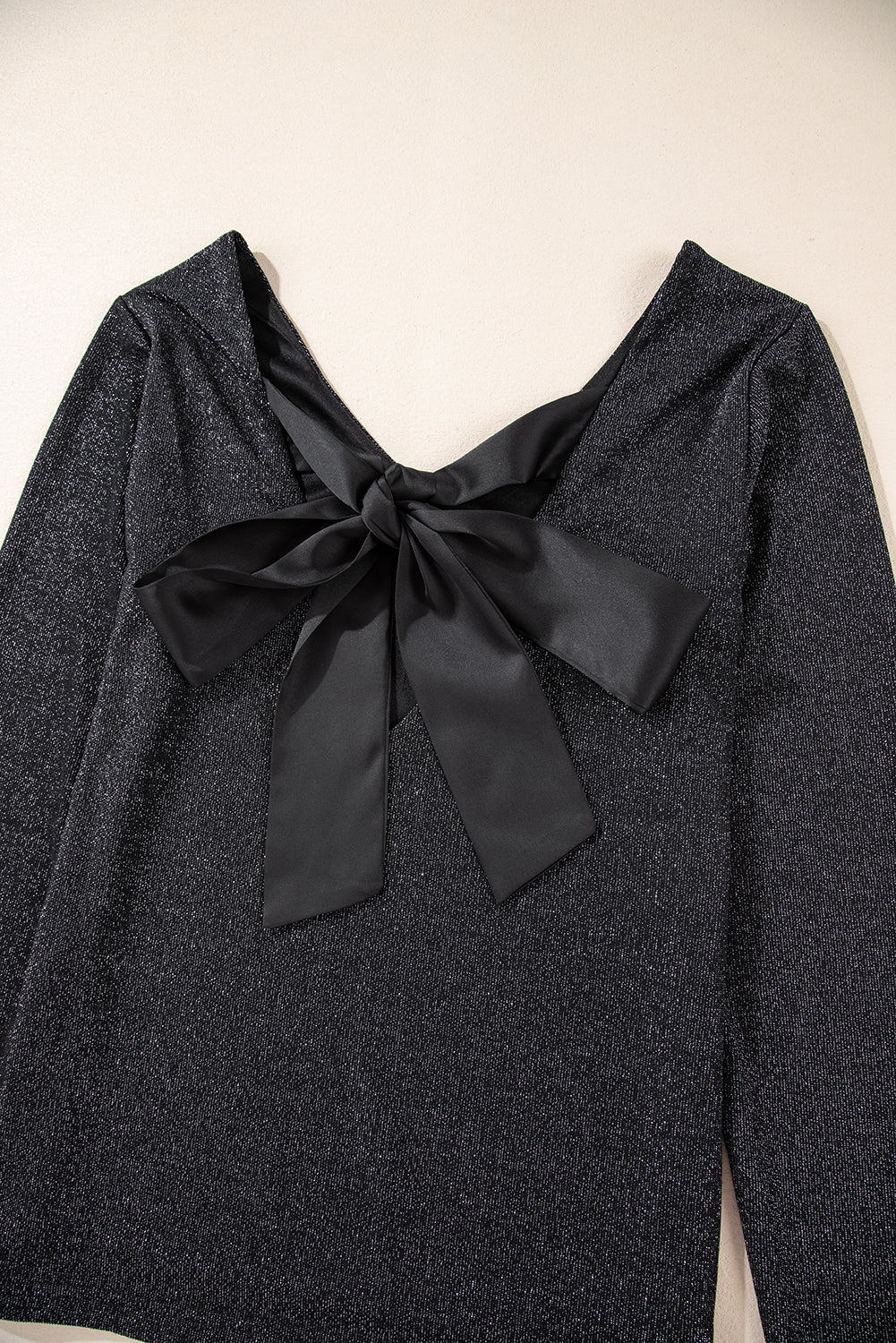 Bowknot Vneck Long Sleeve Blouse