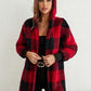 Plaid Hooded Sherpa Teddy Jacket