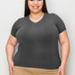 Basic Solid Vneck High-Low Tee
