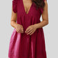 *App Exclusive* Ruffled Eyelet Deep V Dress