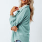 Waffle-Knit Collared Neck Long Sleeve Shirt