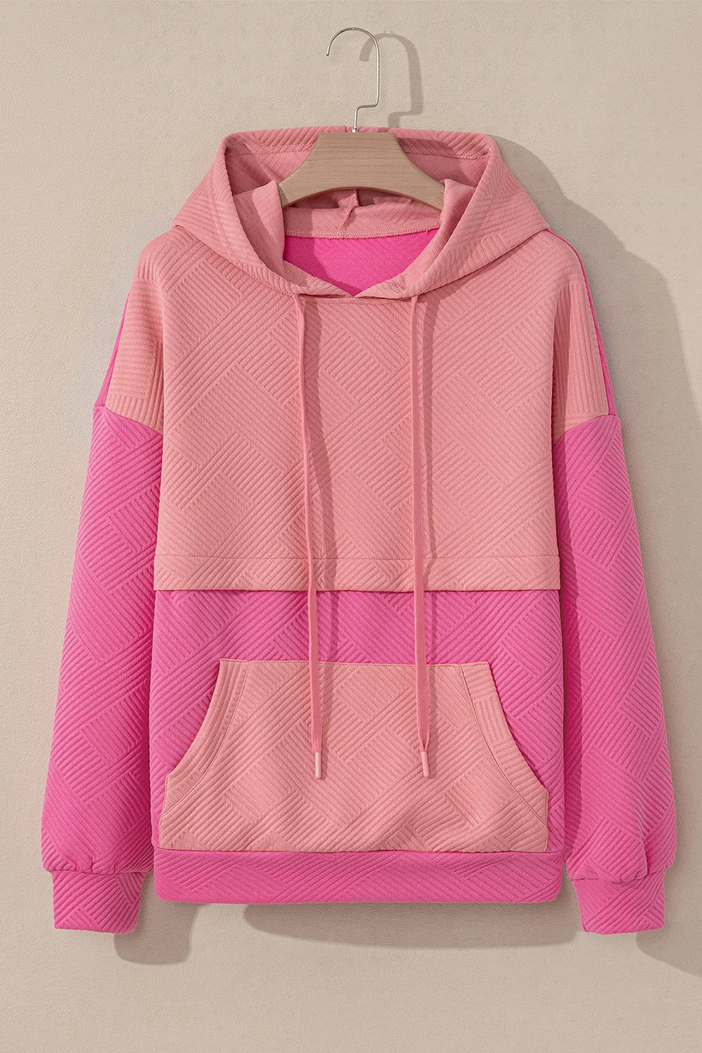 Drawstring Colorblock Long Sleeve Hoodie