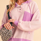 Corded Color Block Drawstring Hoodie