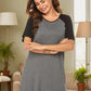 Round Neck Short Sleeve Contrast Sleep Shirt