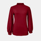 Turtleneck Button Long Sleeve Blouse