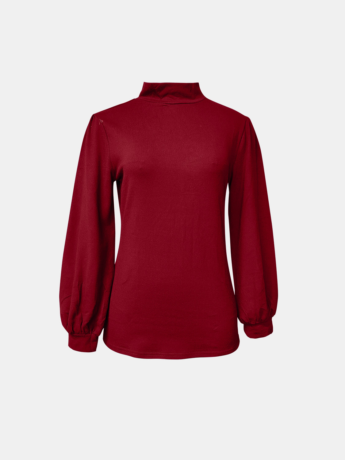 Turtleneck Button Long Sleeve Blouse