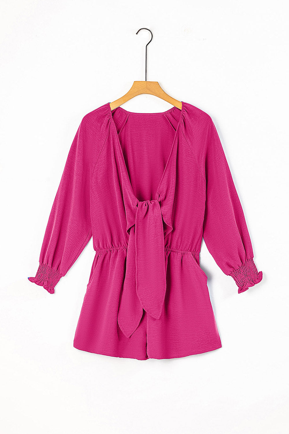*APP EXCLUSIVE* Tied Flounce Sleeve Plunge Romper
