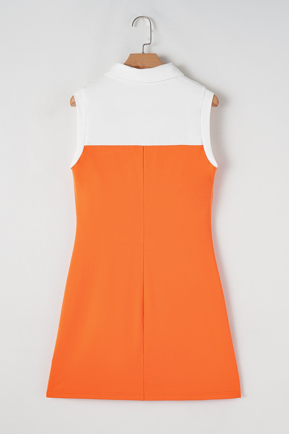 Quarter Zip Collared Neck Sleeveless Dress
