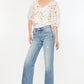 Kancan Frayed Hem Straight Jeans