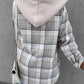 Plaid Button Up Hooded Jacket