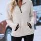 Half Zip Long Sleeve Fleece Lined Sweatshirt