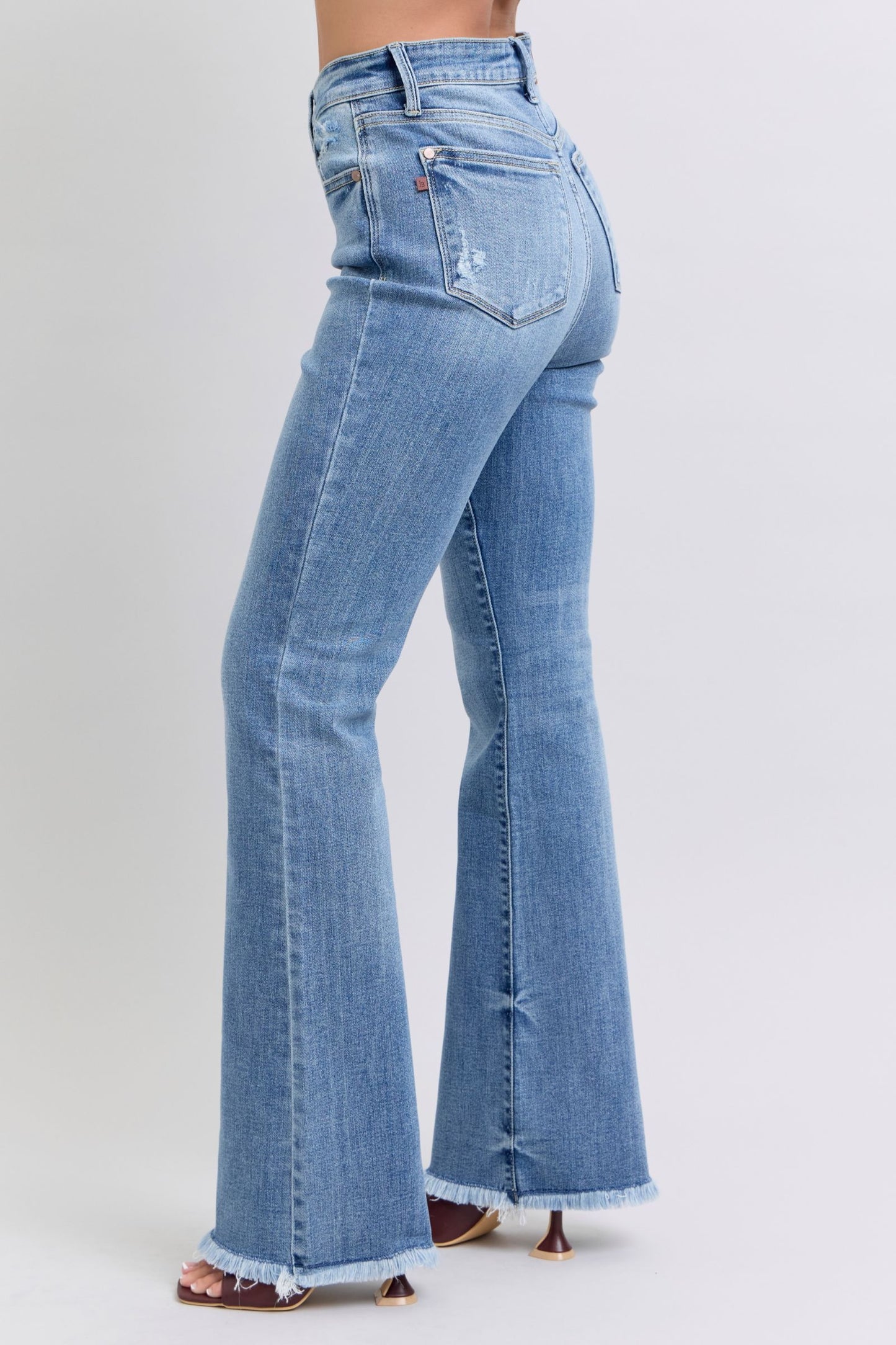 Judy Blue Raw Hem Bootcut Jeans