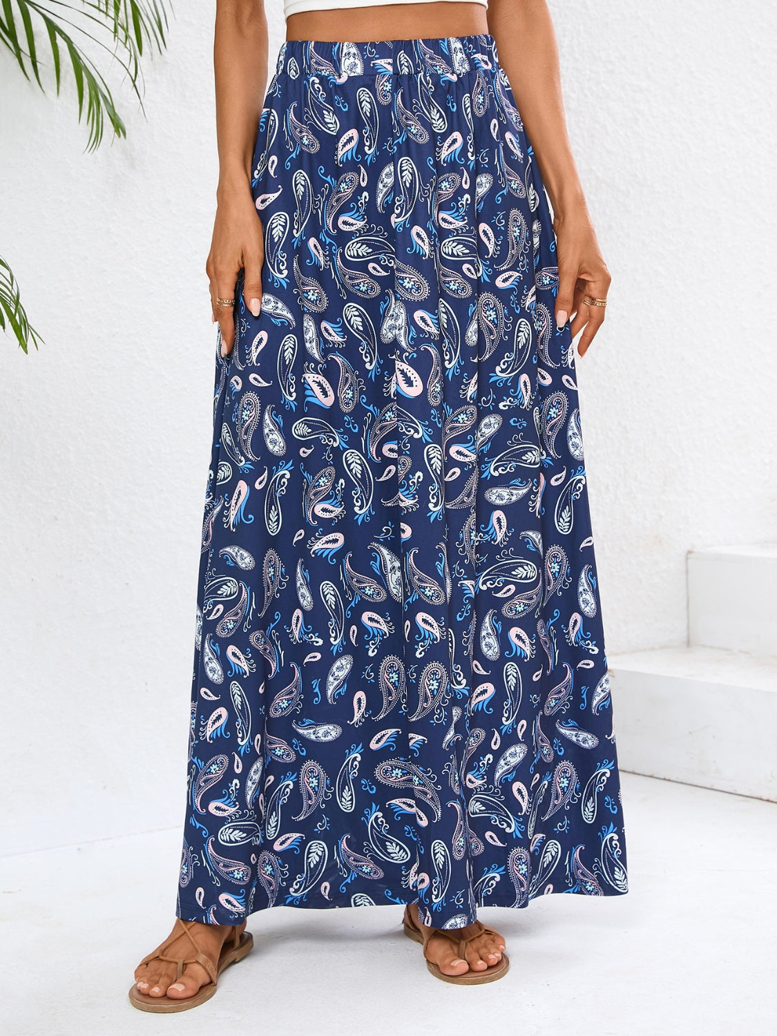 Paisley Printed Maxi Skirt