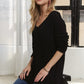 High-Low Side Slit Vneck Sweater