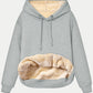 Drawstring Long Sleeve Hoodie with Fleece Lining