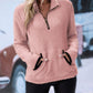 Half Zip Long Sleeve Fleece Lined Sweatshirt