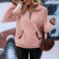 Half Zip Long Sleeve Fleece Lined Sweatshirt