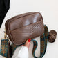 Tassel Faux Leather Printed Strap Crossbody Bag