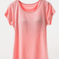 Round Neck Short Sleeve T-Shirt with Bra