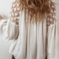 Lace Detail Tie Neck Long Sleeve Blouse