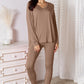 Oversized Vneck Soft Rayon Long Sleeve Top and Leggings Set