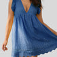 *App Exclusive* Ruffled Eyelet Deep V Dress