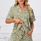 Leopard Short Sleeve Top and Shorts Lounge Set