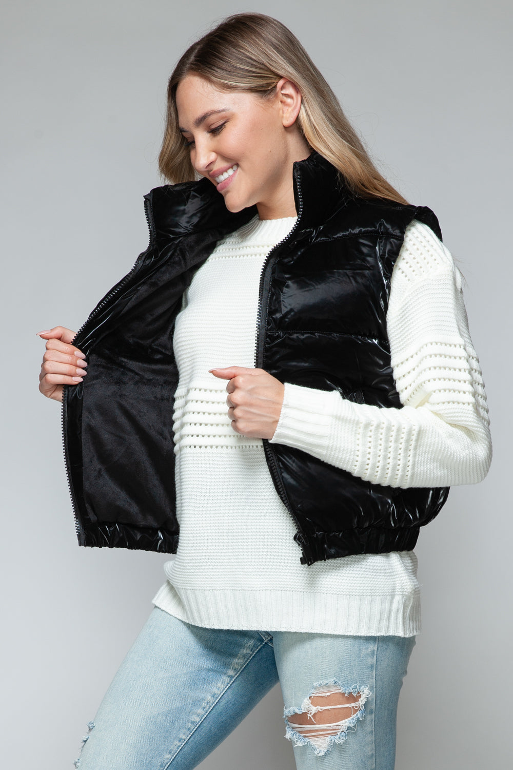 Faux Fur Lining Quilted Vest