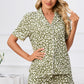 Leopard Short Sleeve Top and Shorts Lounge Set