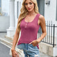 Ribbed Scoop Neck Wide Strap Tank
