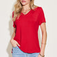 Basic Solid Vneck High-Low Tee