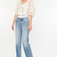 Kancan Frayed Hem Straight Jeans