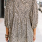 Animal Print Vneck Three-Quarter Sleeve Blouse