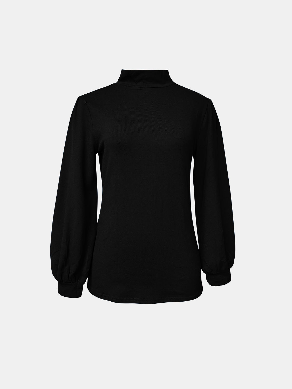 Turtleneck Button Long Sleeve Blouse