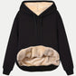 Drawstring Long Sleeve Hoodie with Fleece Lining