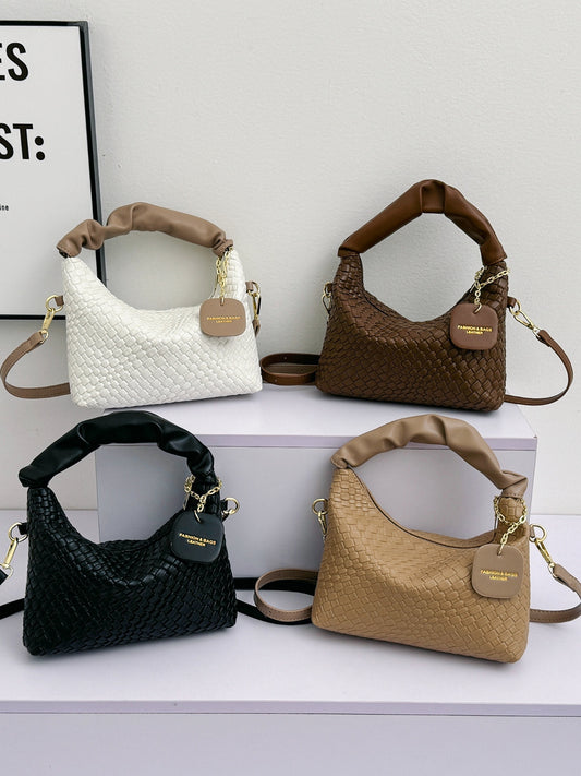 Faux Leather Woven Purse