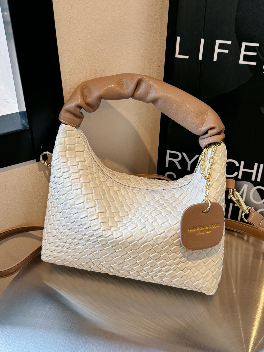 Faux Leather Woven Purse