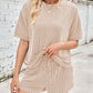 Ribbed Top and Drawstring Shorts Set