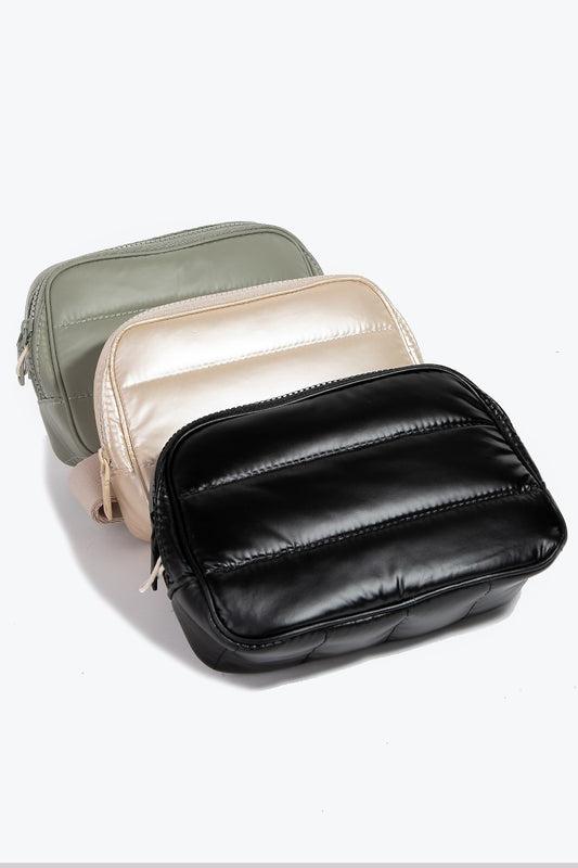 Quilted Nylon Puffer Crossbody Fanny Pack