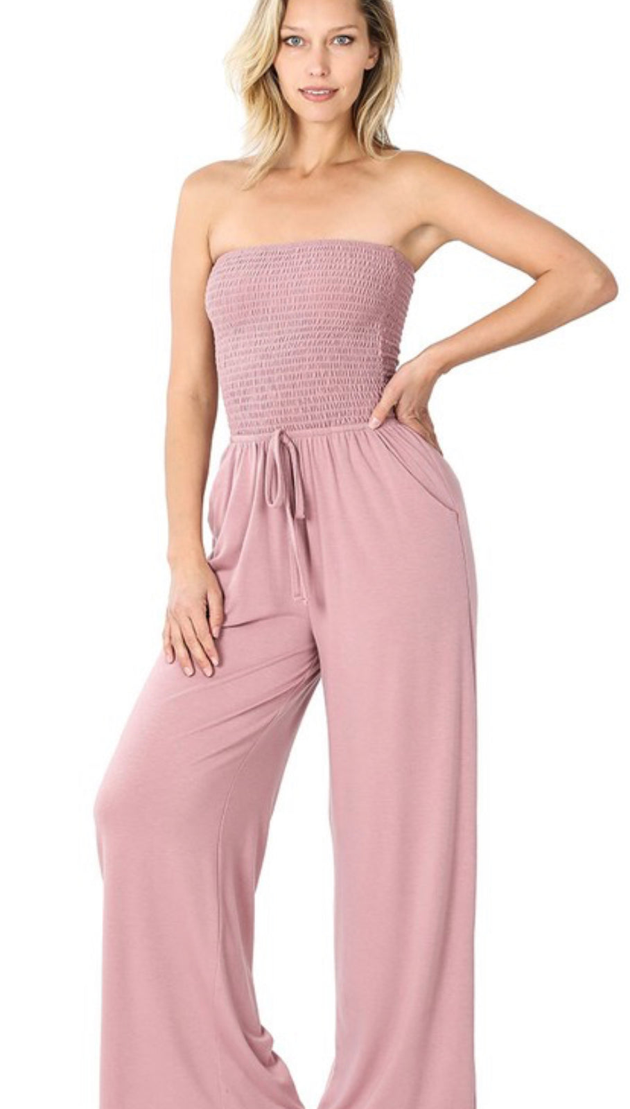 Smocked Romper Pants Suit