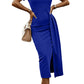 *APP EXCLUSIVE* Cold Shoulder Short Sleeve Split Dress