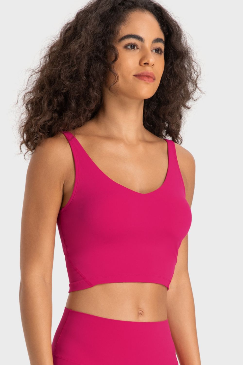 *APP EXCLUSIVE* Deep Vneck Crop Sports Bra
