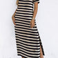 *APP EXCLUSIVE* Striped Vneck Side Slit Maxi Dress