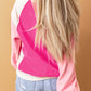 *APP EXCLUSIVE* Round Neck Dropped Shoulder Color Block Sweatshirt